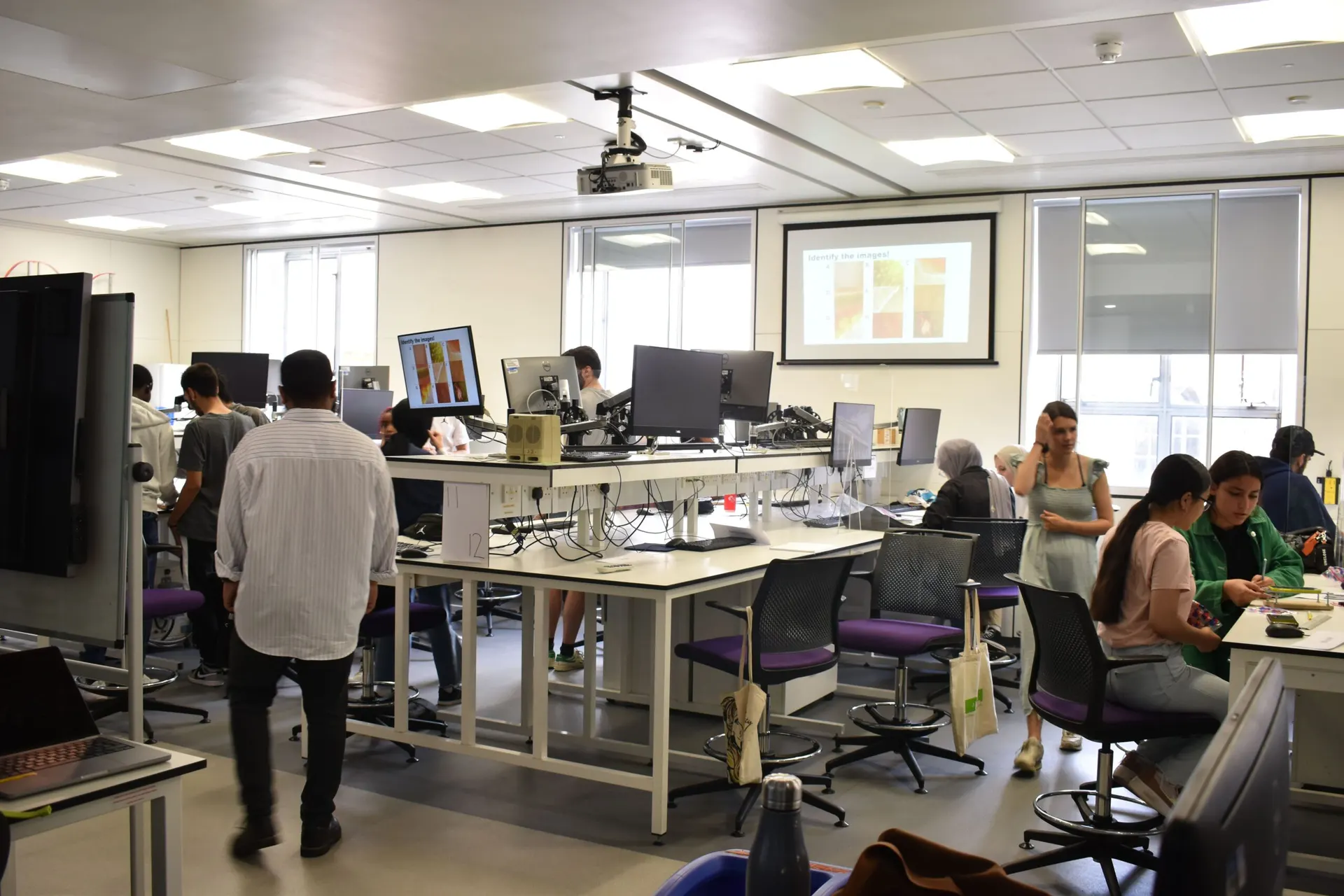 Students learning in a classroom environment